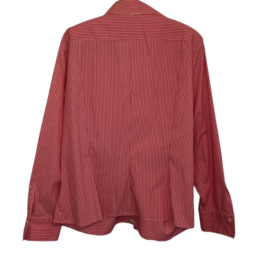 J. PETERMAN WOMENS 1950'S TIE FRONT BLOUSE STRIPED BUTTON DOWN - Picture 3 of 10